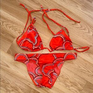 NEW Raisins Orange Bikini Set 2 Piece Medium
